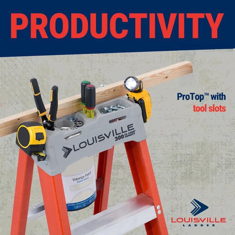 Louisville Ladder 4 ft. Fiberglass Step Ladder, 300 lbs. Load Capacity Type IA Duty Rating