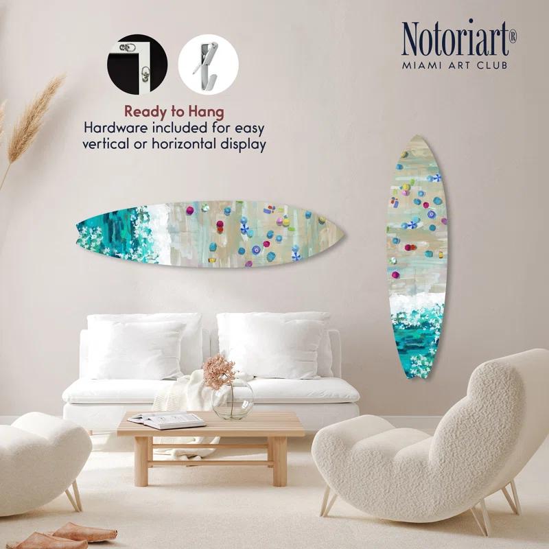 Notori Art Luxury Beach Surfboard Acrylic Coastal Wall Art by Notoriart