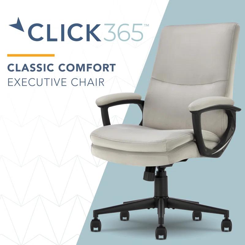CLICK365 Click365 Classic Comfort Executive Office Chair, Ergonomic Mid-Back, Double-Layer Seat Cushion