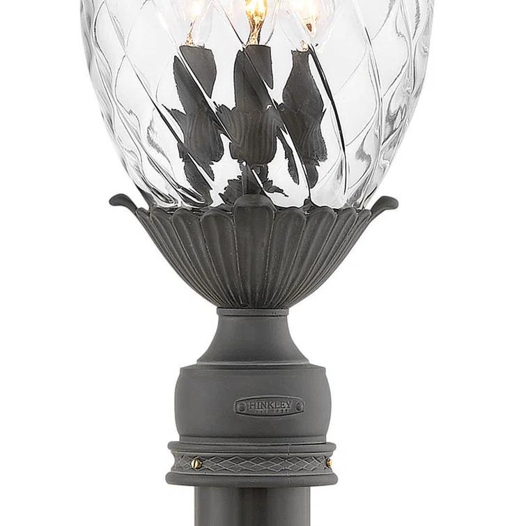 Museum Black 25.25" LED Post Lantern with Clear Optic Glass