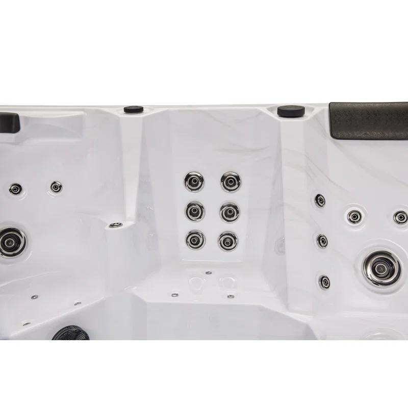 Luxury Spas Luxury Spas 240 Volt 5 Person Galley - Person 69 - Jet Acrylic Square Hot Tub With Ozonator In Cloud Gray