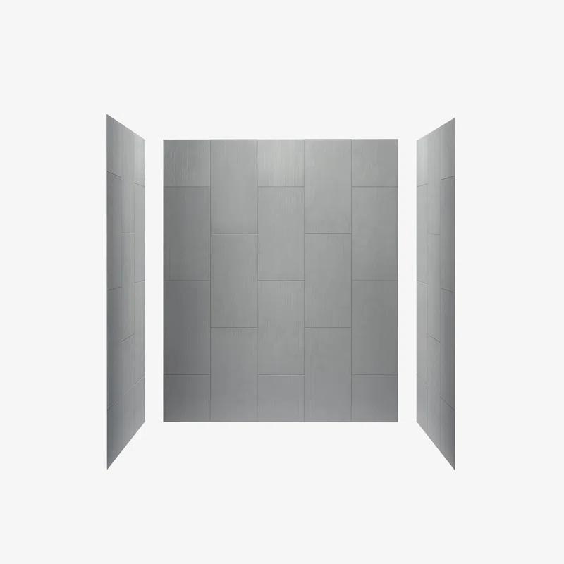 WoodBridge 75/96" H Solid Surface Shower & Tub Wall Panel, Surround, Quick Install, Cuttable, 0.138" thick