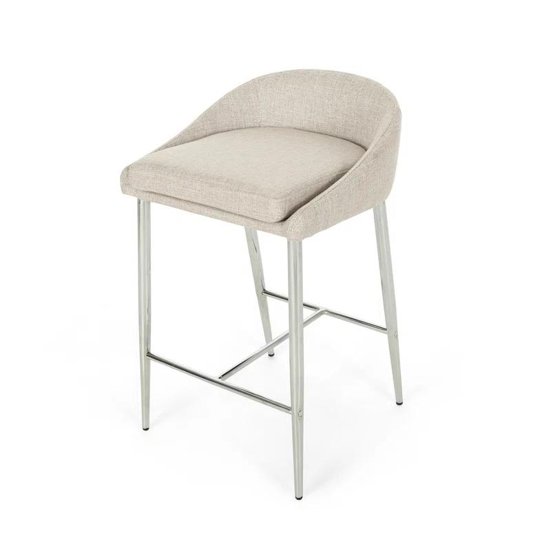 Ivy Bronx Modern&Simple Design Counter Stools Set of 2 – Upholstered Seats, Chrome-Finished Base for Kitchen Island or Breakfast Nook | Wayfair
