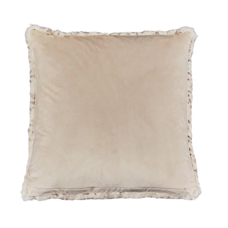 Michael Amini Snow Leopard Animal Print Feather Reversible Throw Pillow (Set of 2)