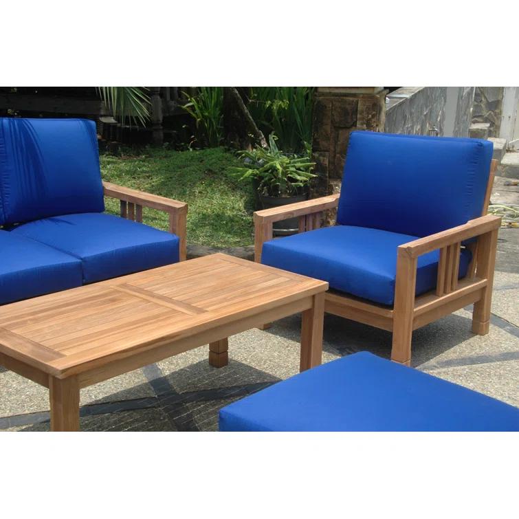 Anderson Teak South Bay Teak 5 - Person Patio Conversation Sets with Sunbrella® Cushions