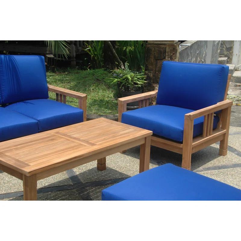 Anderson Teak South Bay Teak 5 - Person Patio Conversation Sets with Sunbrella® Cushions