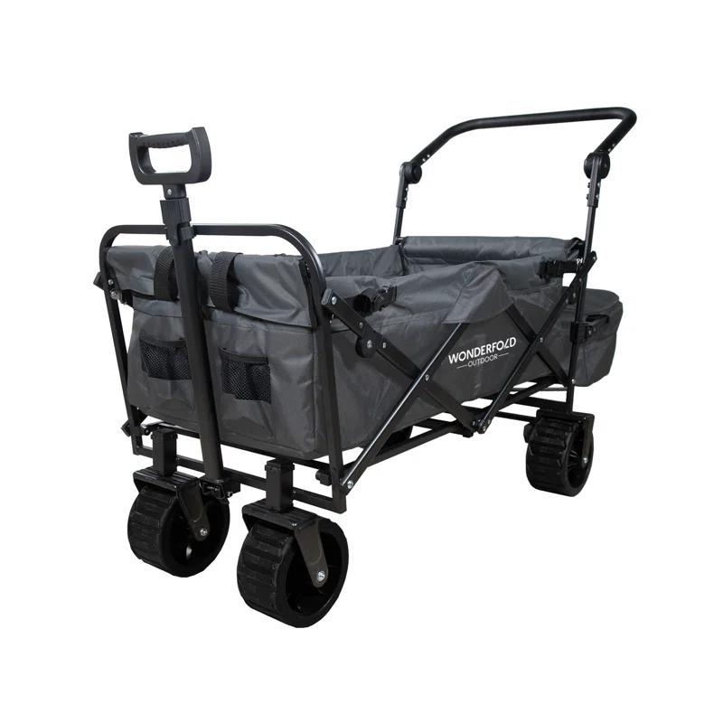 WonderFold Outdoor S3 Push & Pull Folding Utility Wagon With Brakes