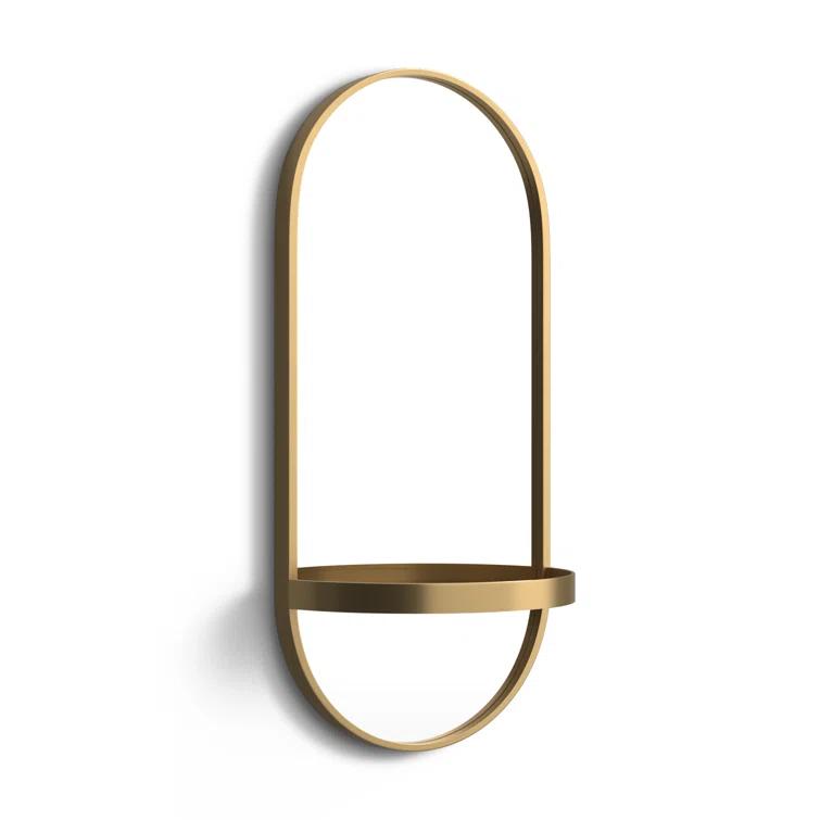 Lumi Metal Flat Mirror with Shelves