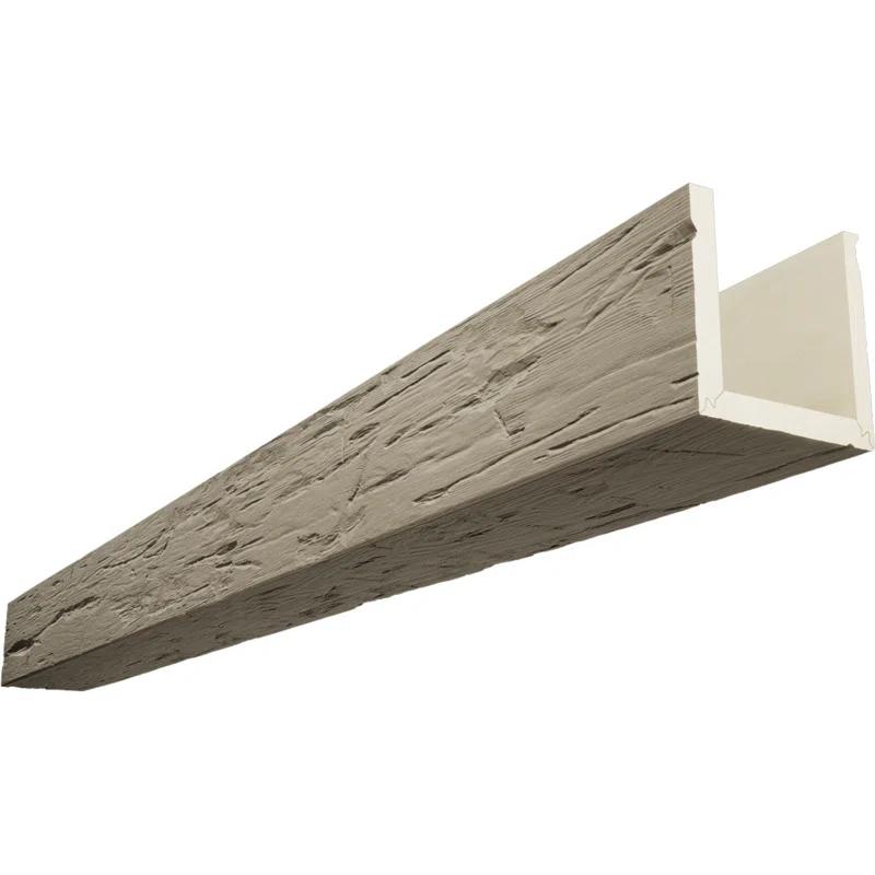 Ekena Millwork Hand Hewn Timberthane Faux Wood 3-Sided Ceiling Beam (U-beam)