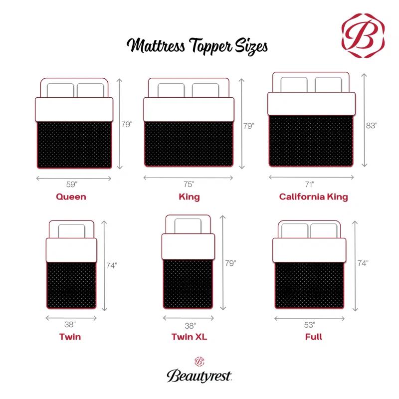 Beautyrest Beautyrest Cool Wave Memory Foam Mattress Topper, 2 Inch