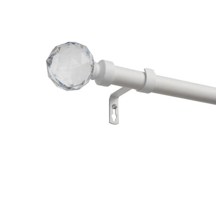 Amalgamated Textiles EXCLUSIVE HOME Crystal Ball 1" Curtain Rod and Finial Set