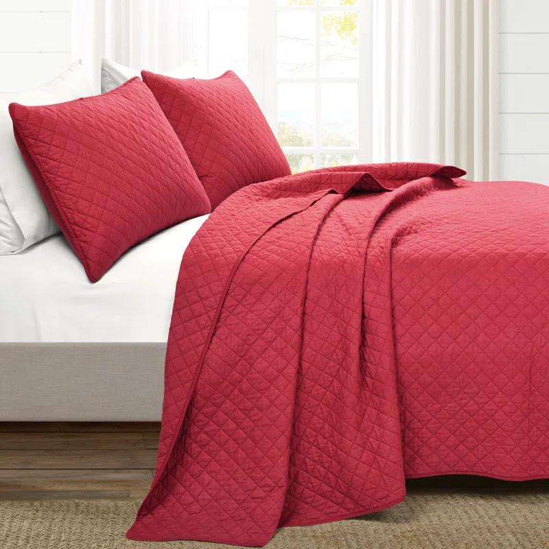 Lush Decor Ava Diamond Standard Cotton Modern & Contemporary Quilt Set