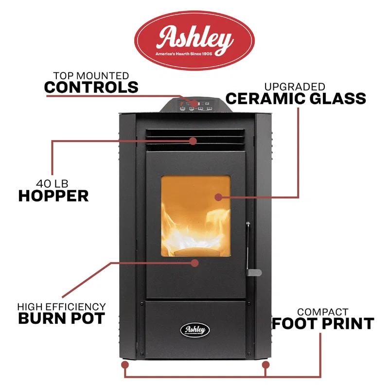 Ashley Hearth Ashley 1300 Sq Ft Pedestal Pellet Stove 50 Lb Hopper - Wifi