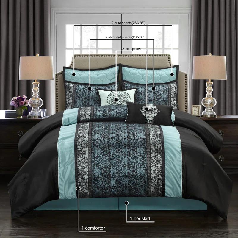 Nanshing America, Inc Arabesque 8 Piece Traditional Comforter Set