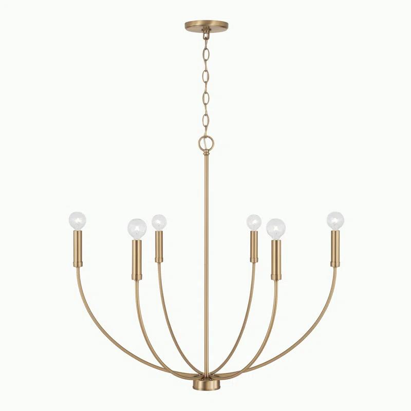 Ansley 6 Light Metal Dimmable Chandelier