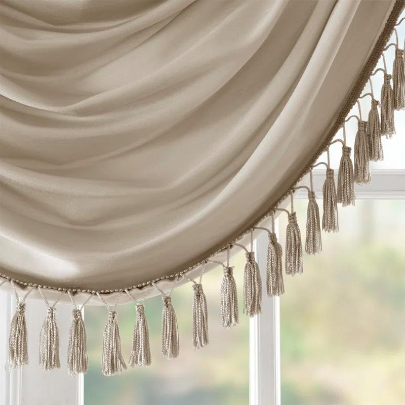 Madison Park Elena Faux Silk Waterfall Embellished 38'' W Window Valance