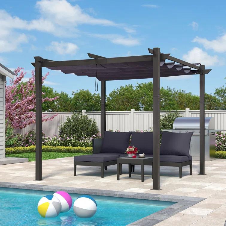 Purple Leaf Purple Leaf 10 Ft. W X 10 Ft. D Aluminium Pergola With Canopy