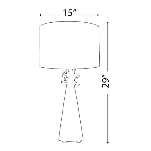 Le Ciel Blue and Gold Cone Table Lamp with Paper Shade