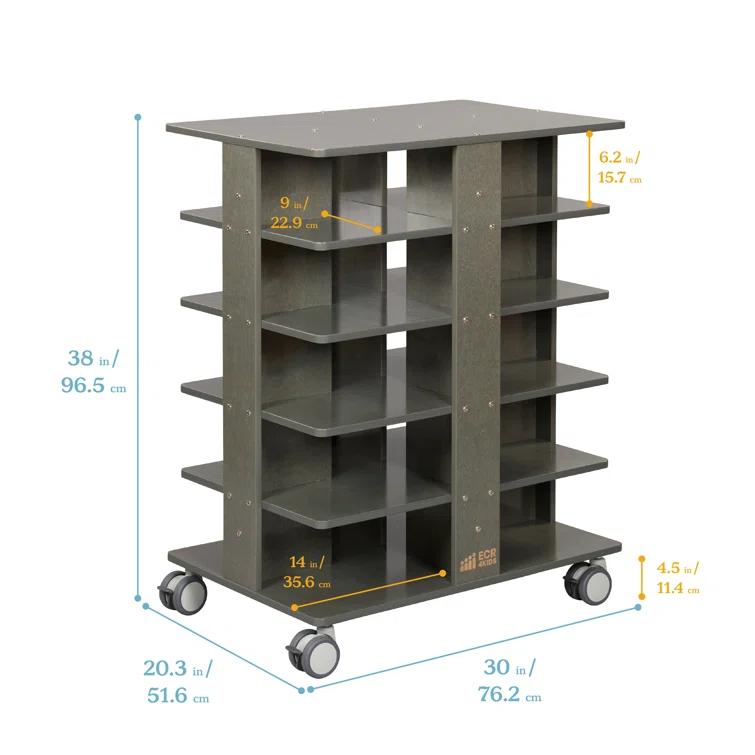 ECR4Kids ECR4Kids 20-Compartment Mobile Storage Tower, 5x4, Classroom Furniture,