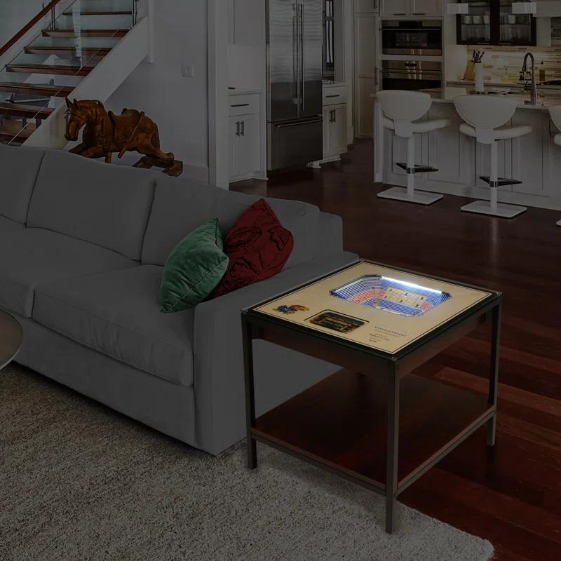 YouTheFan Glass Top End Table