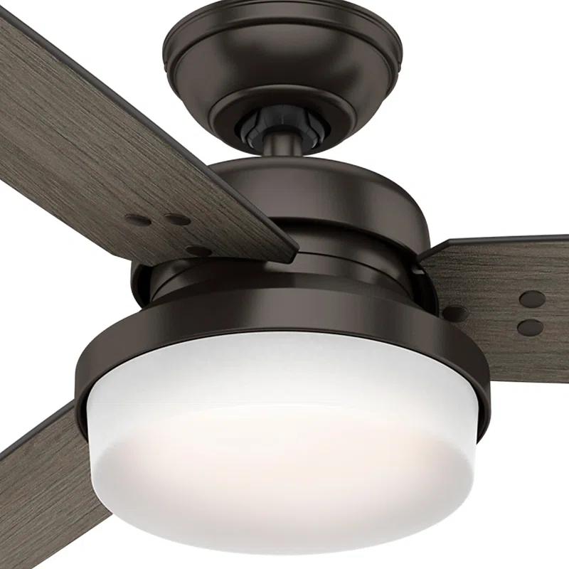 Hunter Fan 52" Sentinel 3 -Blade Standard Ceiling Fan with Remote Control and Light Kit Included