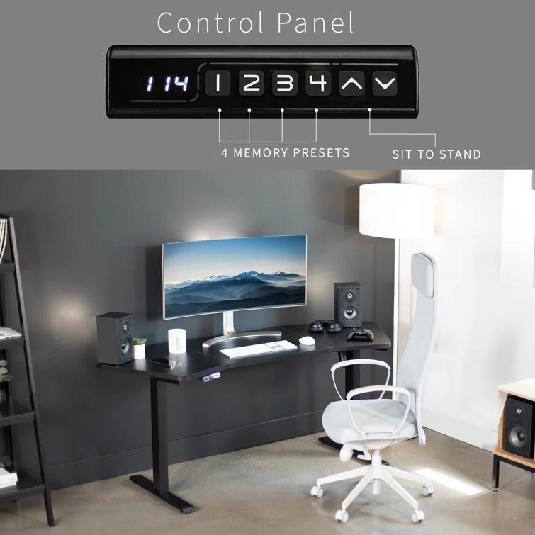 Vivo VIVO Corner Electric 71" x 24" Desk, Wing-Shaped Table Top