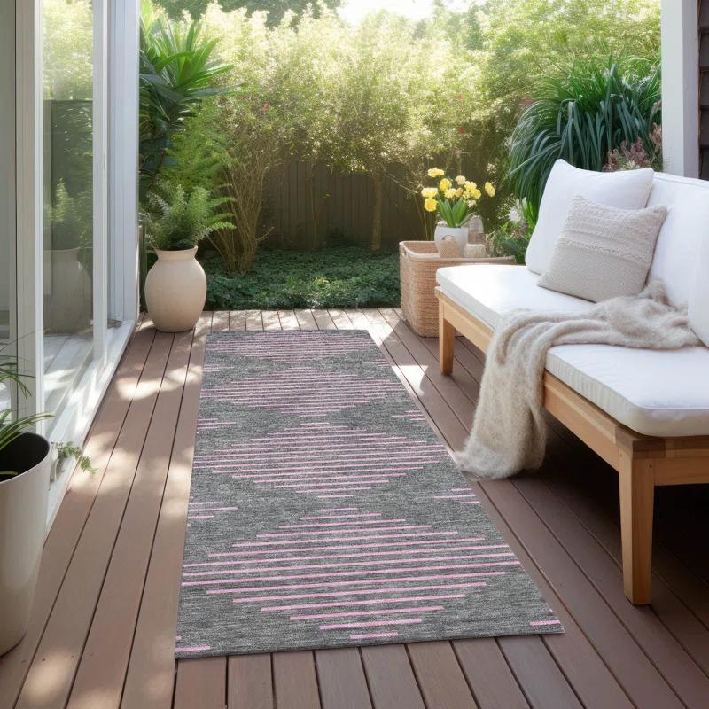 Machine Washable Indoor/Outdoor Chayden ACN1017 Gray Rug