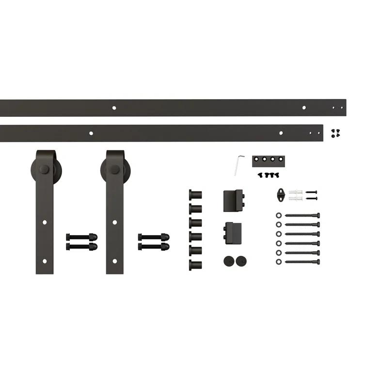 Calhome 84'' Solid Wood Paneled without Installation Hardware Kit Barn Door