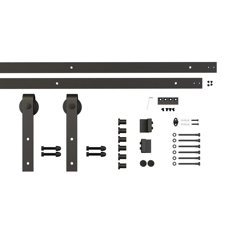 Calhome 84'' Solid Wood Paneled Painted without Installation Hardware Kit Barn Door