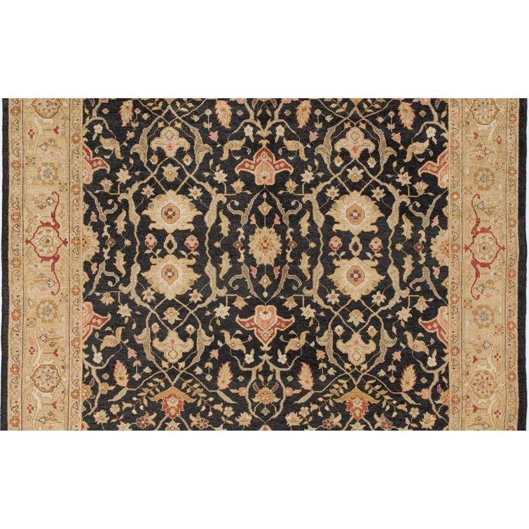Bokara Rug Co., Inc. Rectangle Oriental Hand-Knotted Wool Area Rug in Black/Brown/Red