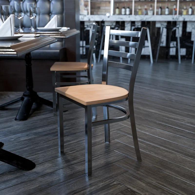 Flash Furniture Kendall Clear Coated Ladder Back Metal Restaurant Chair