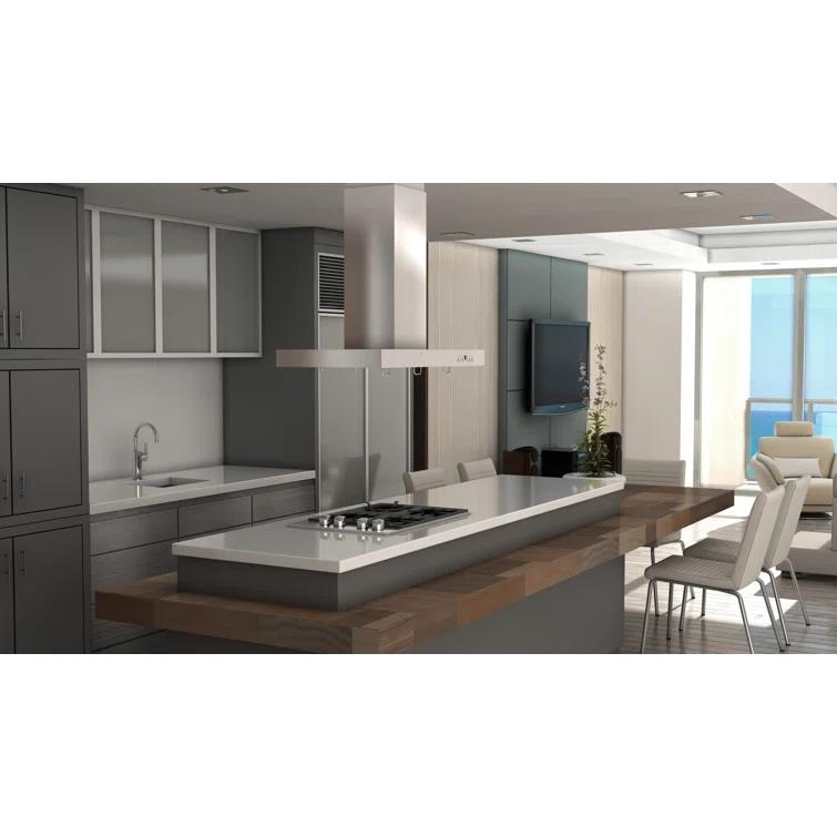 ZLINE 30 in. Convertible Vent Isl& Mount Range Hood in Stainless Steel (KE2i-30)