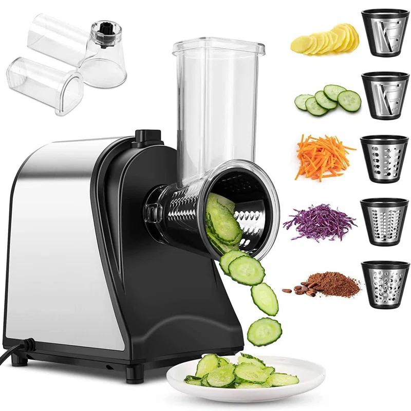 Himimi Electric Cheese Grater, Cutter, Slicer Shredder, 250W Salad Maker Shooter with 5 Free Attachments