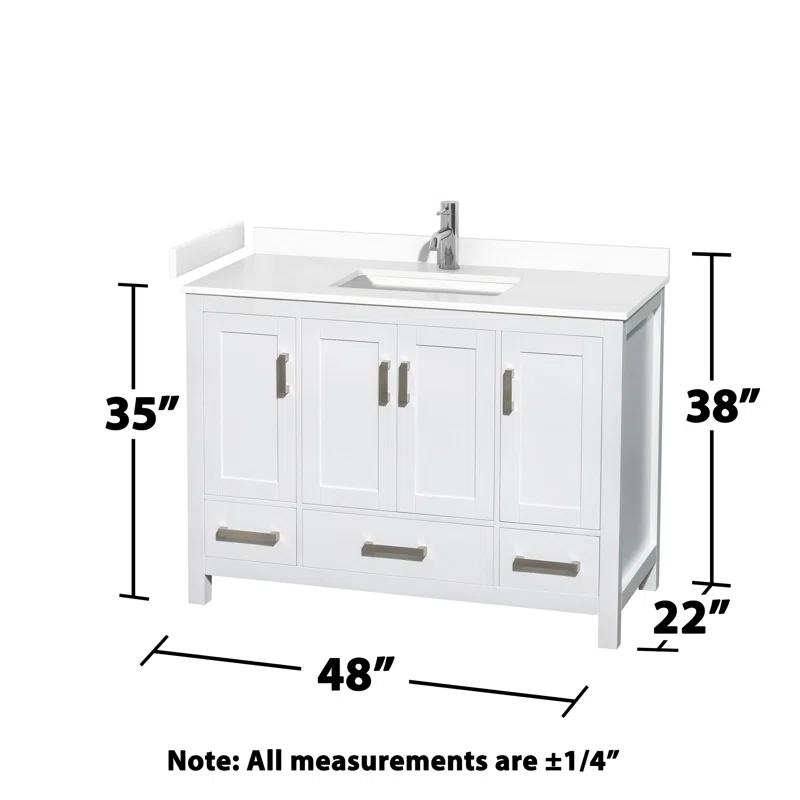 Wyndham Collection Sheffield 48" Freestanding Single Bathroom Vanity with Cultured Marble Top