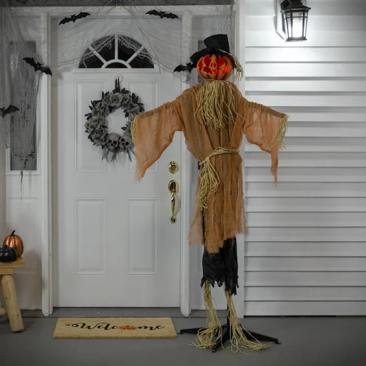 Northlight Seasonal 6' Animated Jack-O'-Lantern Scarecrow Halloween Decoration