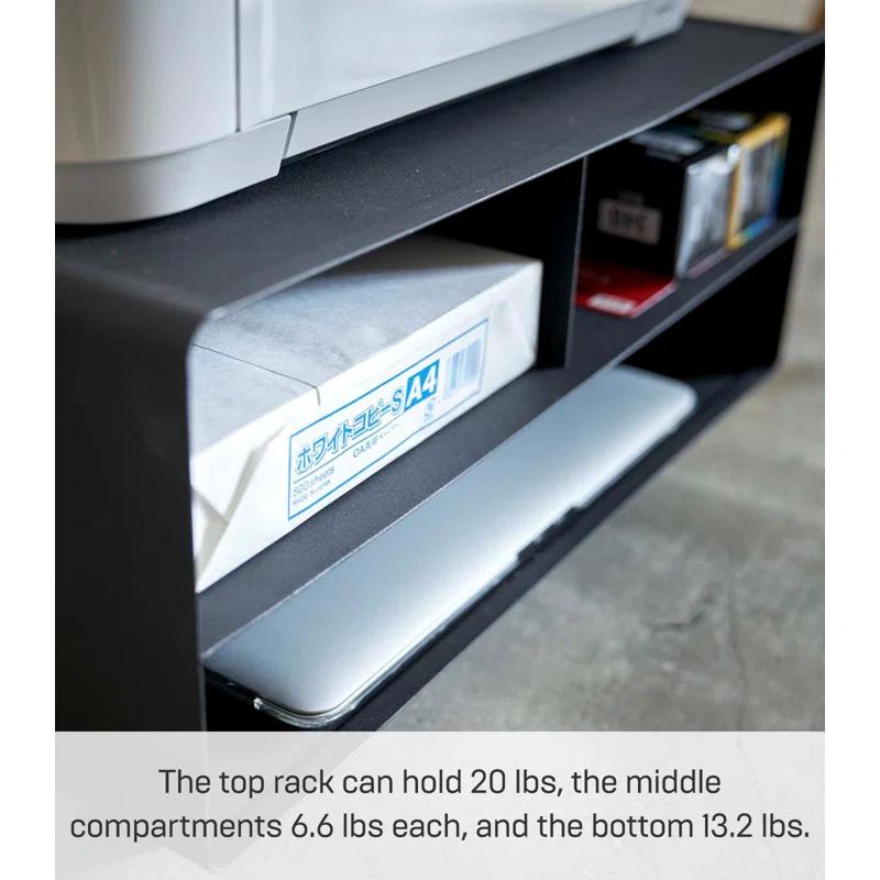 Yamazaki Home Desktop Printer Stand - Computer Accessory Office Organizer, Steel