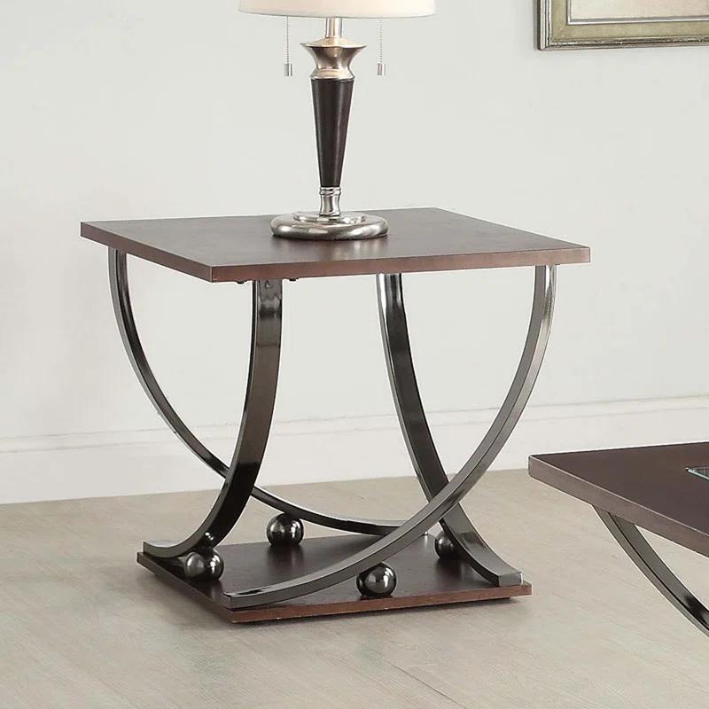 ACME Isiah End Table in Black Nickel 80357