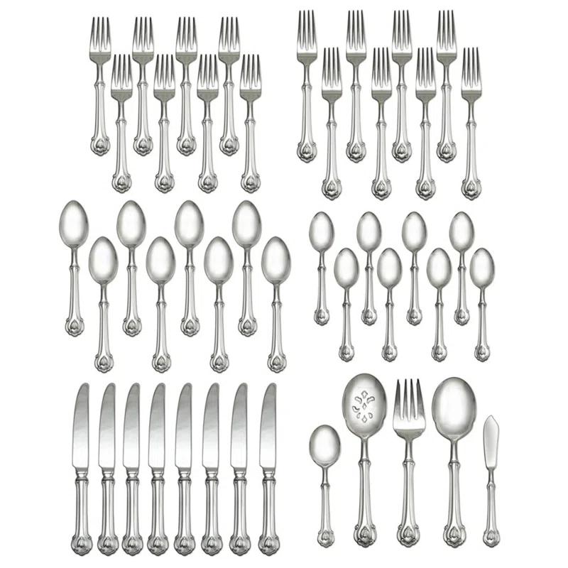 Wallace Wallace Napoleon Bee 45-Piece 18/10 Stainless Steel Flatware Set
