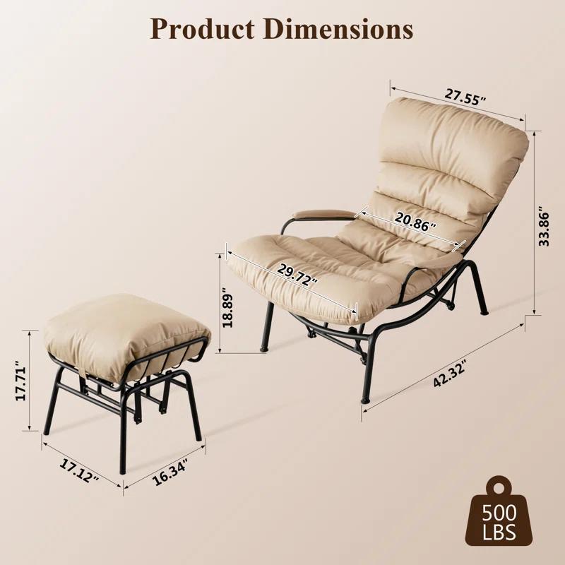 Wade Logan® Brevick 29.72" W Lounge Chair and Ottoman & Reviews | Wayfair