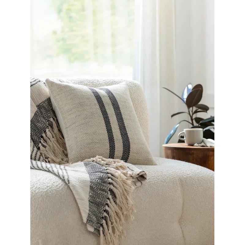 Becki Owens x Livabliss Becki Owens x Livabliss Brett Striped Wool Blend Reversible Throw Pillow