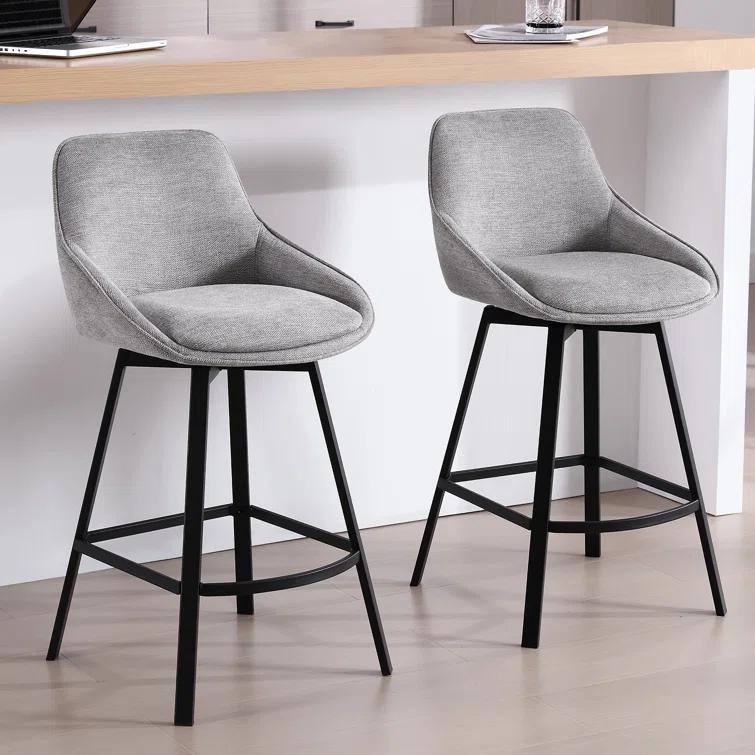 Corrigan Studio® Absalom Swivel 25.6'' Counter Stool (Set of 2)