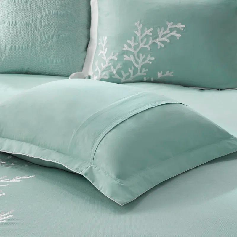 Harbor House Coastline Embroidered 100% Cotton 4 Piece Comforter Set