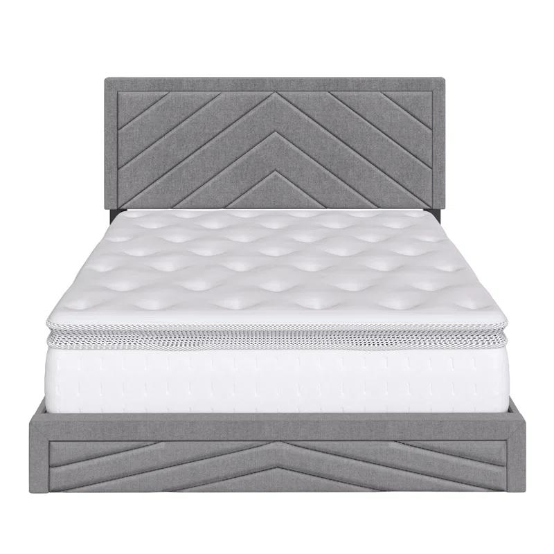 Boyd Sleep Barcelona Linen or Faux Leather Upholstered Platform Bed Frame with Adjustable Headboard, Heavy Duty Slat Support System, No Box Spring Required - Boyd Sleep