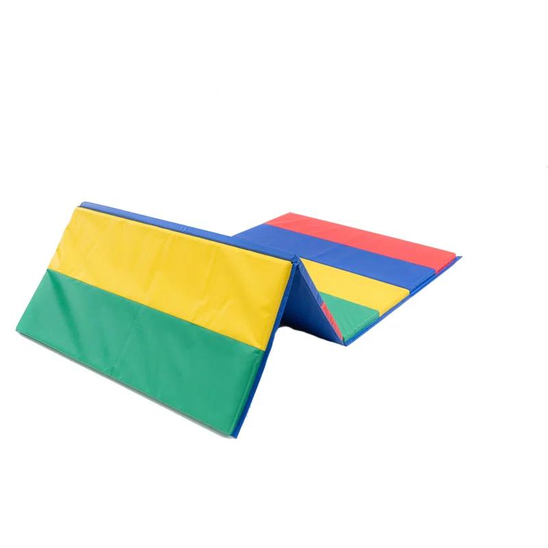 Angeles Primary 4' x 6' Folding Gym Mat - Rainbow