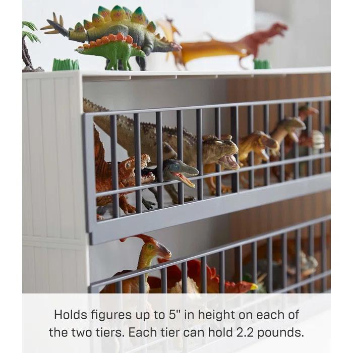 Yamazaki Home Yamazaki Home Two-Tier Toy Dinosaur and Animal Display Storage Rack, Children's Toy Bin Organizer