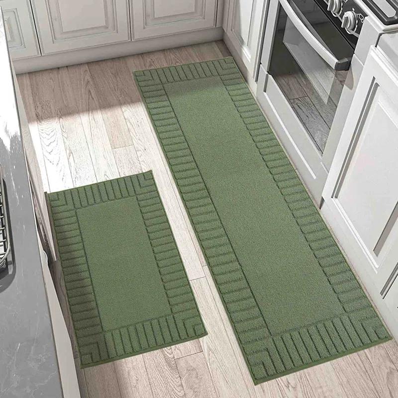 Hokku Designs Machine Washable Non-Skid Kitchen Mat 2 Pieces