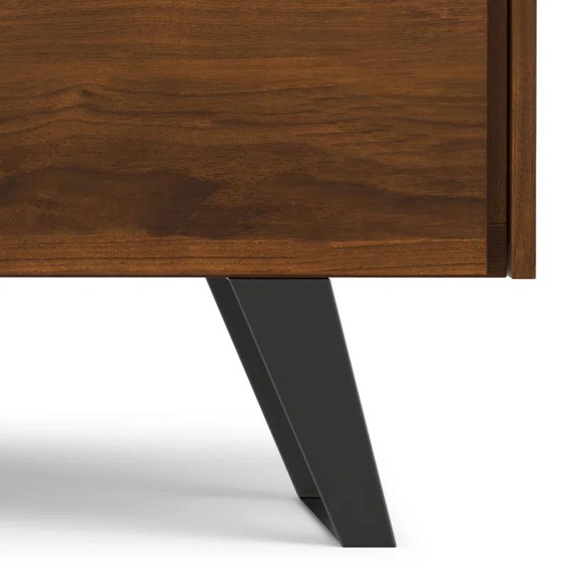 Simpli Home Lowry 60"W Solid Wood Modern Industrial 2-Door Sideboard Buffet with 3 Center Drawers
