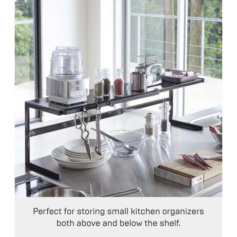 Yamazaki Home Expandable Support Rack - Kitchen Storage Shelf Organizer, Steel, Expandable