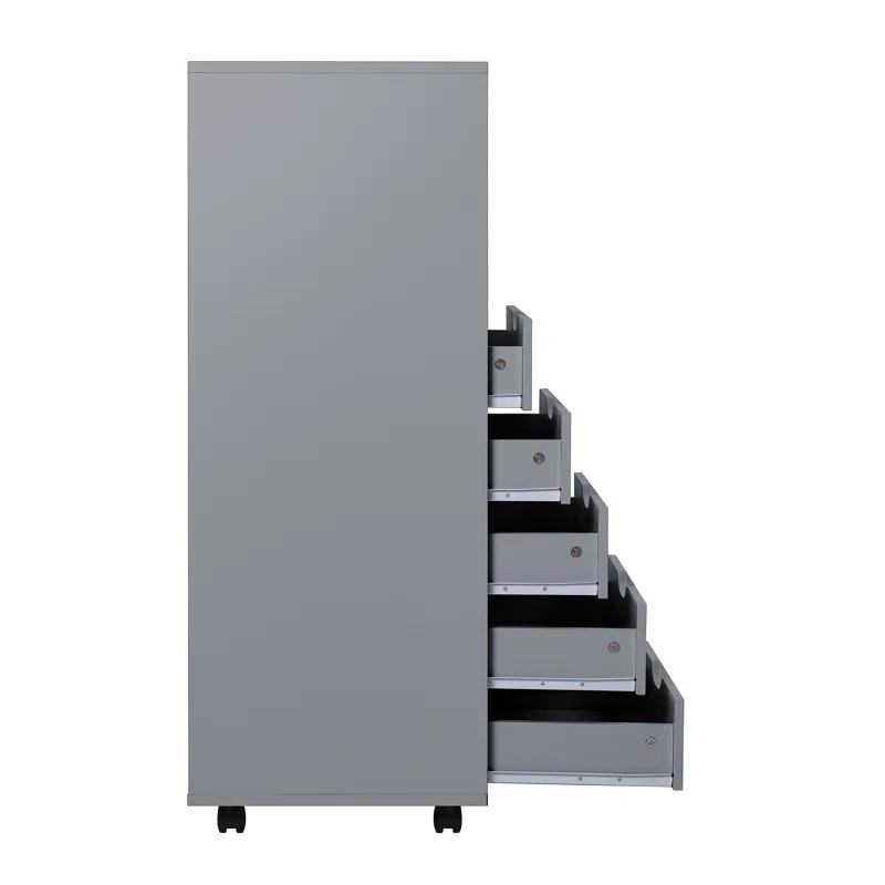 Inbox Zero 6-Drawer Office Drawer File Cabinet on Wheels, Desk Filing Cabinet Unit, Craft Office Drawer Storage Organization