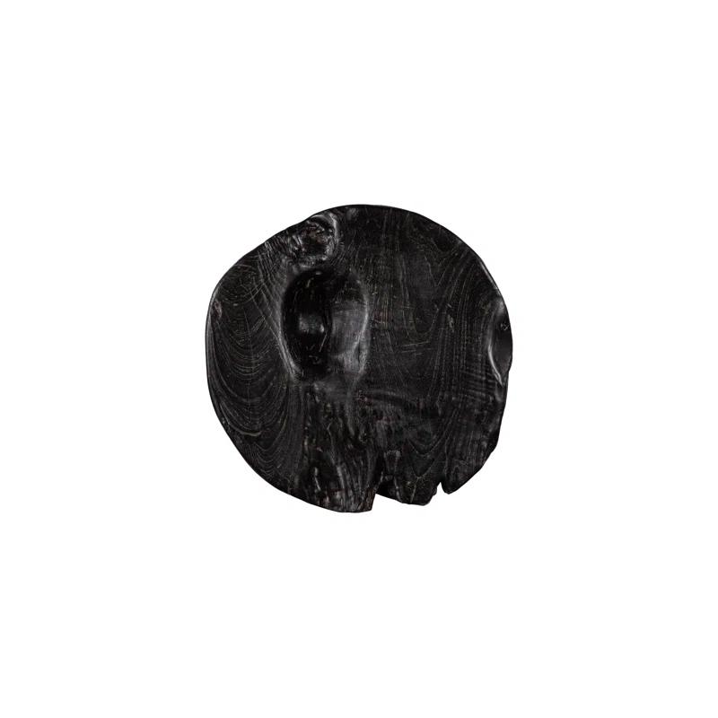 Black Wash Solid Wood Accent Stool